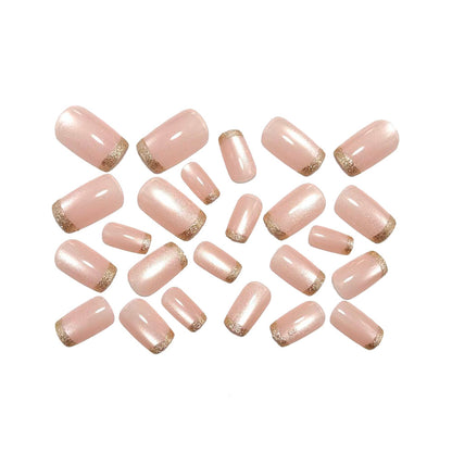 Artificial nails in elegant glitter French design Acalora
