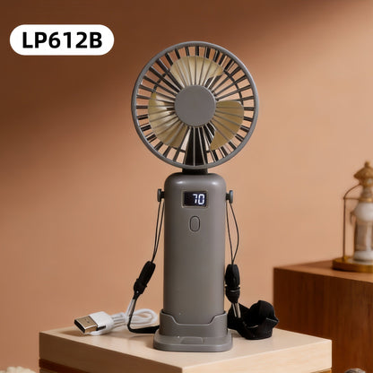 Women's Portable USB Handheld Fan with LED Display and Adjustable Speeds Skanto