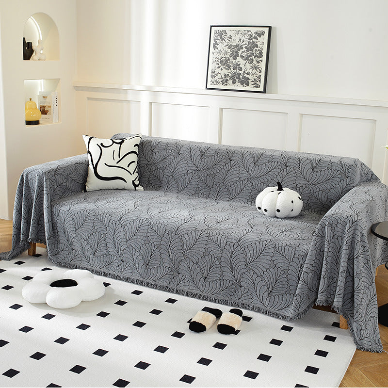 Elegant Leaf Pattern Sofa Cover