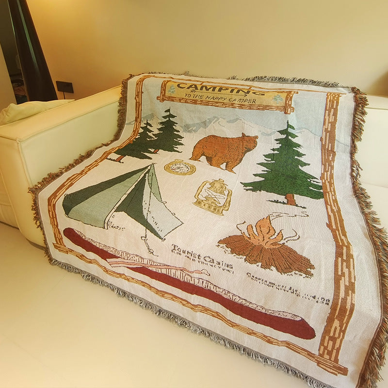 Cozy Campfire-Themed Blanket