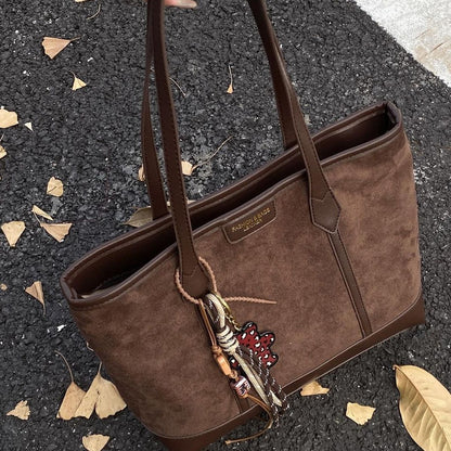 Spacious Suede Tote Bag Acalora