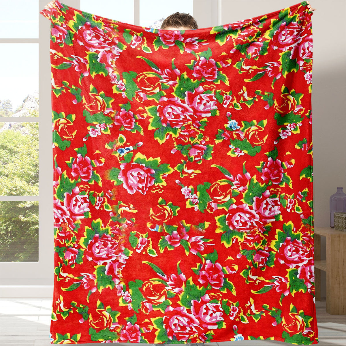 Floral Pattern Cozy Blanket