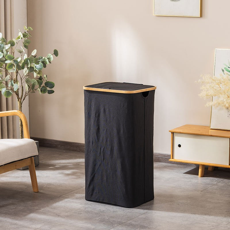 Laundry basket with removable lid and bamboo frame Acalora