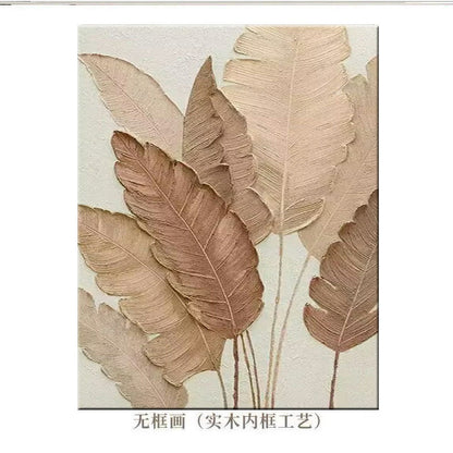 Textured Botanical Relief Canvas Art