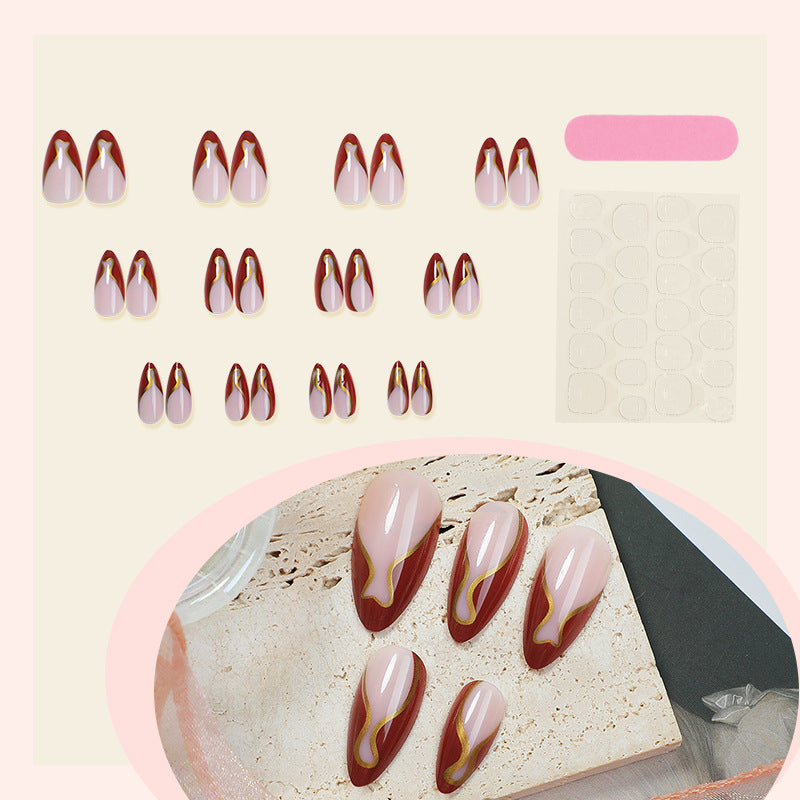 Artistic Nail Art Set with Elegant Swirl Design Acalora