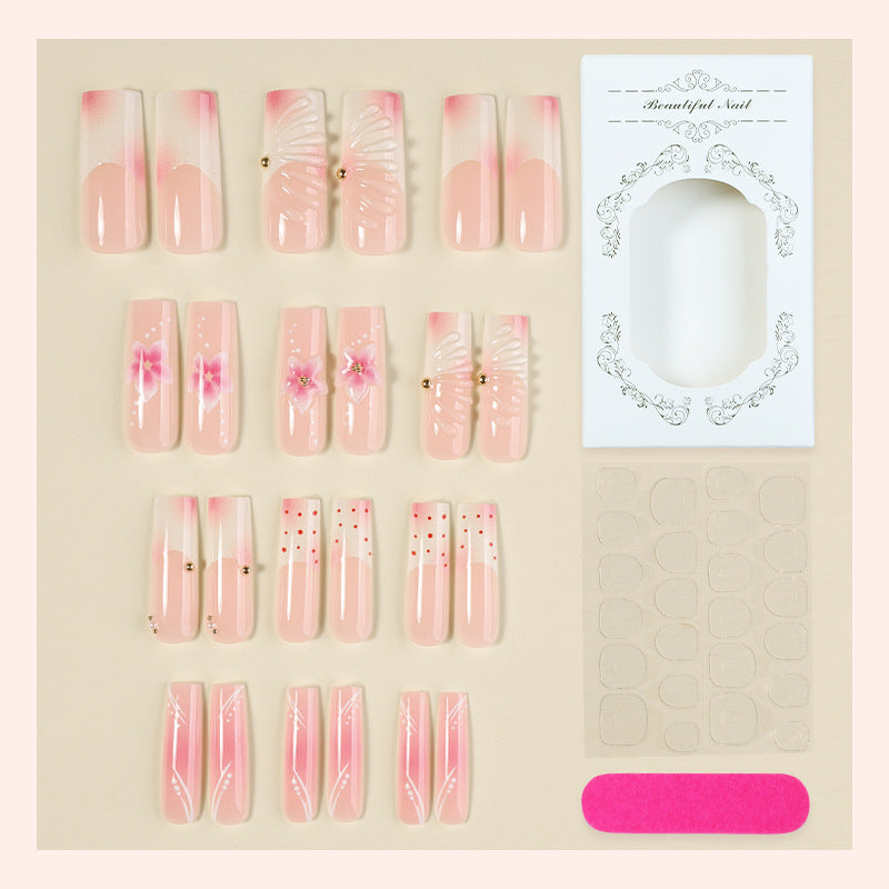 Artistic Press-On Nail Art Kit with Floral Designs Acalora