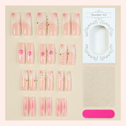 Artistic Press-On Nail Art Kit with Floral Designs Acalora