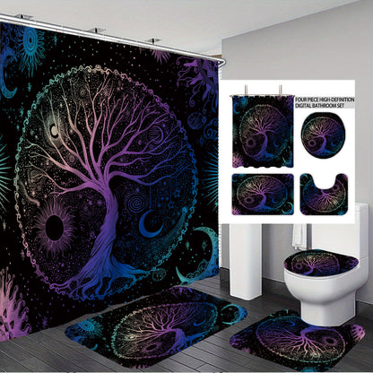 Artistic Tree Design Bathroom Set