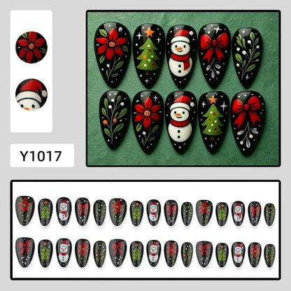 Artificial nail set with festive Christmas design Acalora