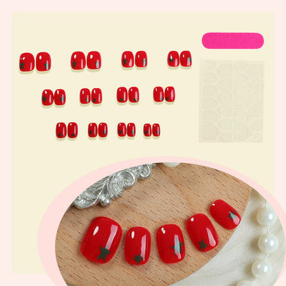 Artistic Press-On Nail Set with Star Designs Acalora