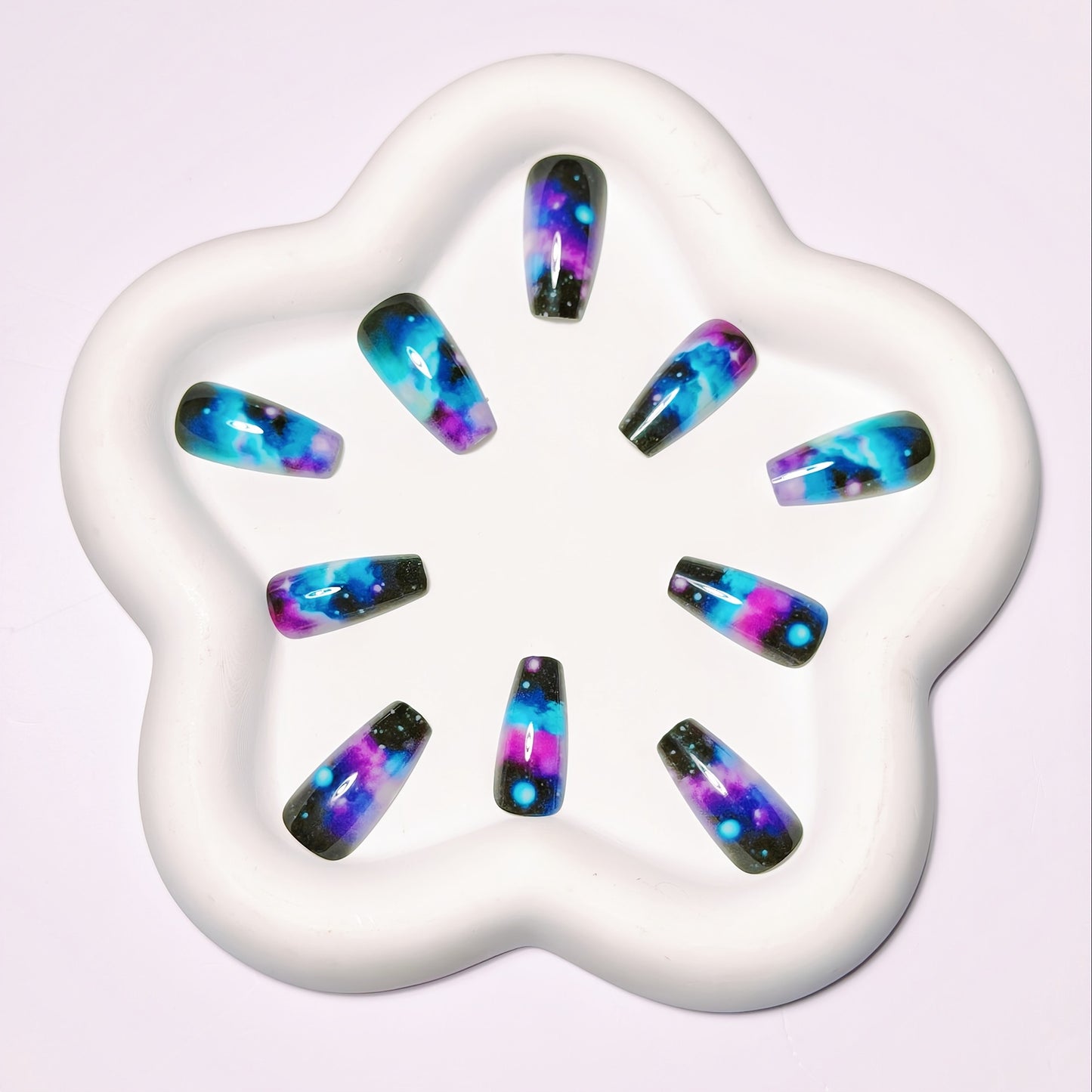 Artistic Galaxy-Themed Nail Art Acalora