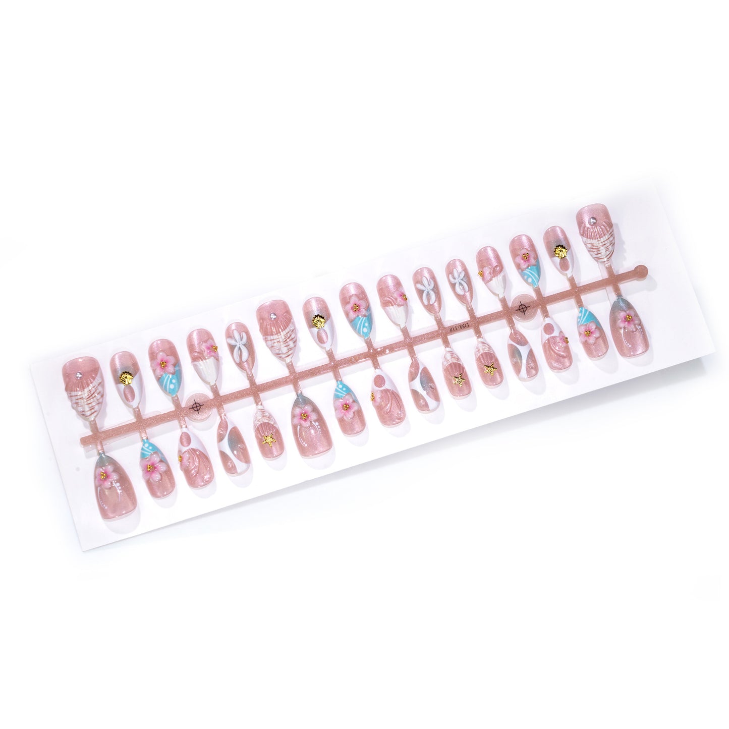 Beach-Inspired Decorative Press-On Nail Set Acalora
