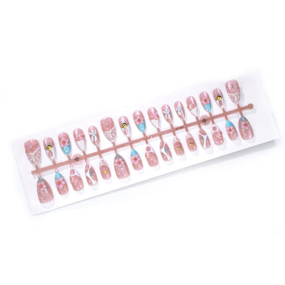Beach-Inspired Decorative Press-On Nail Set Acalora