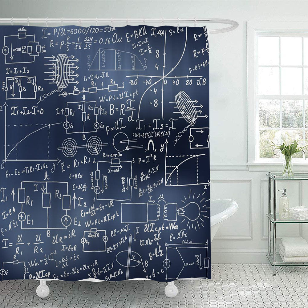 Shower Curtain with Scientific Equation Design