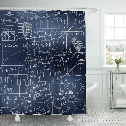 Shower Curtain with Scientific Equation Design