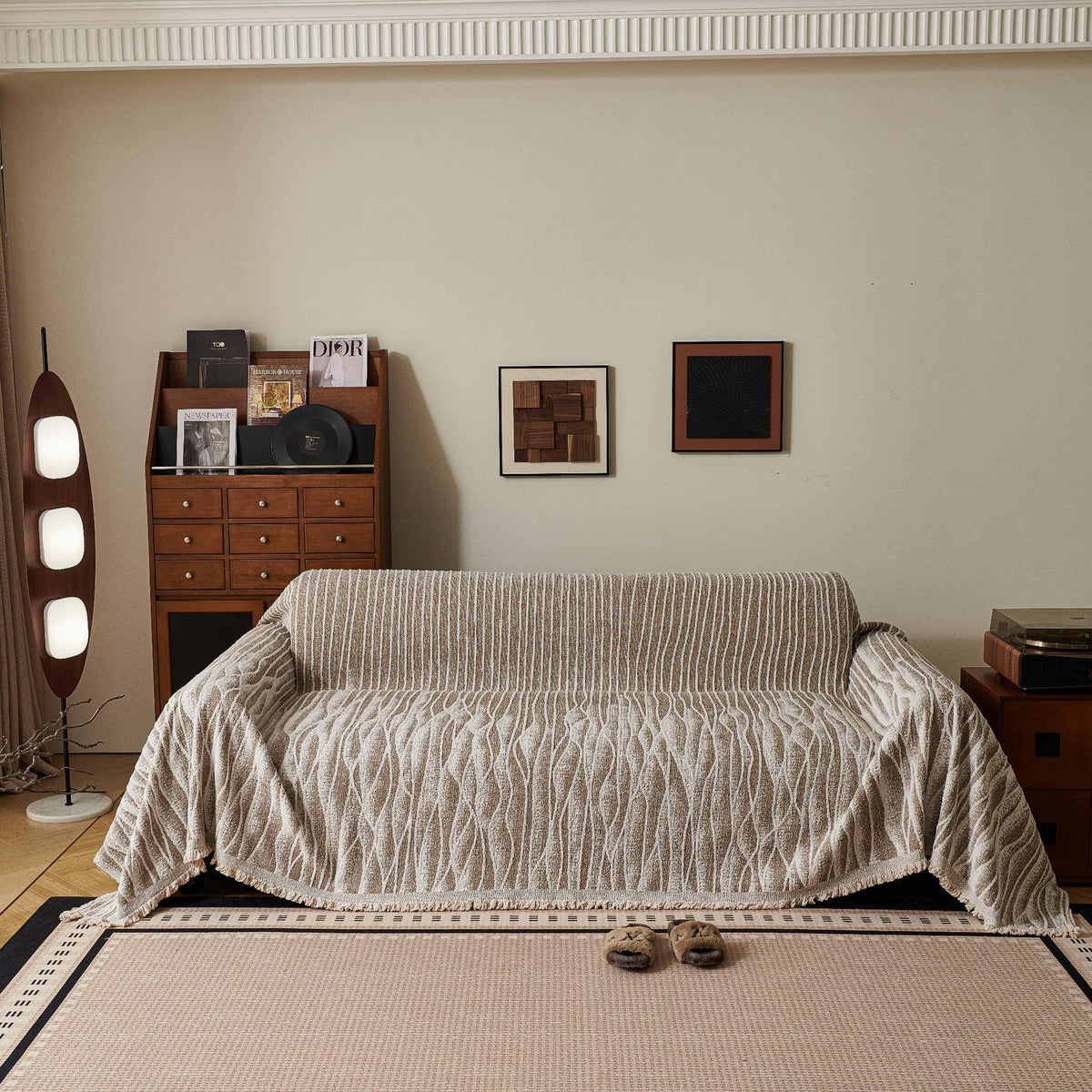 Textured Woven Sofa Cover