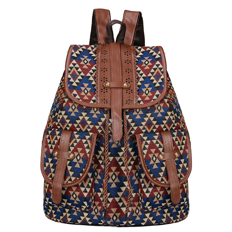 Bohemian Ethnic Print Backpack Acalora