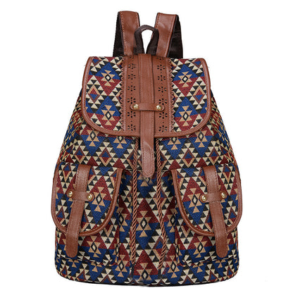 Bohemian Ethnic Print Backpack Acalora