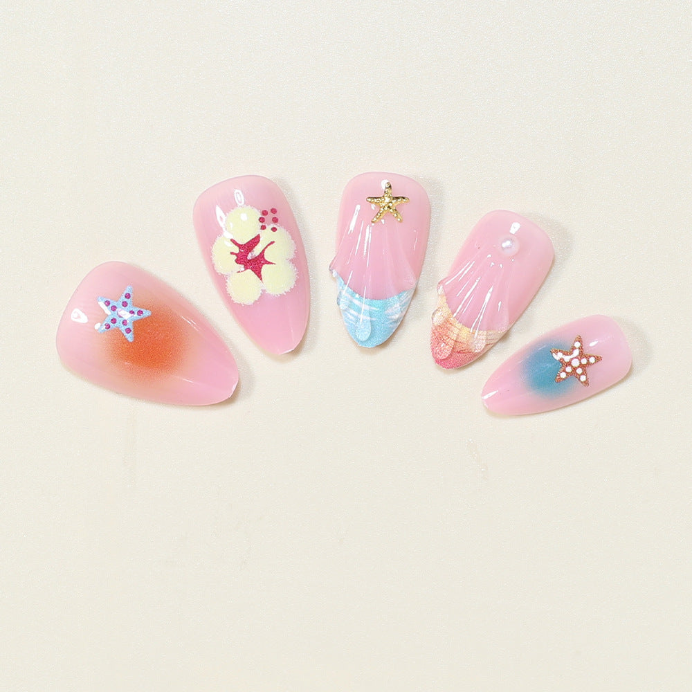 Artistic Ocean-Inspired Press-On Nail Art Acalora