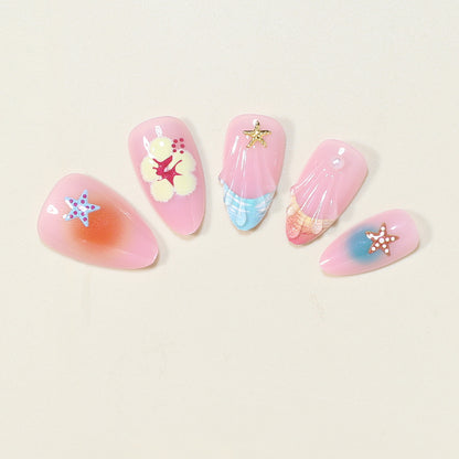 Artistic Ocean-Inspired Press-On Nail Art Acalora