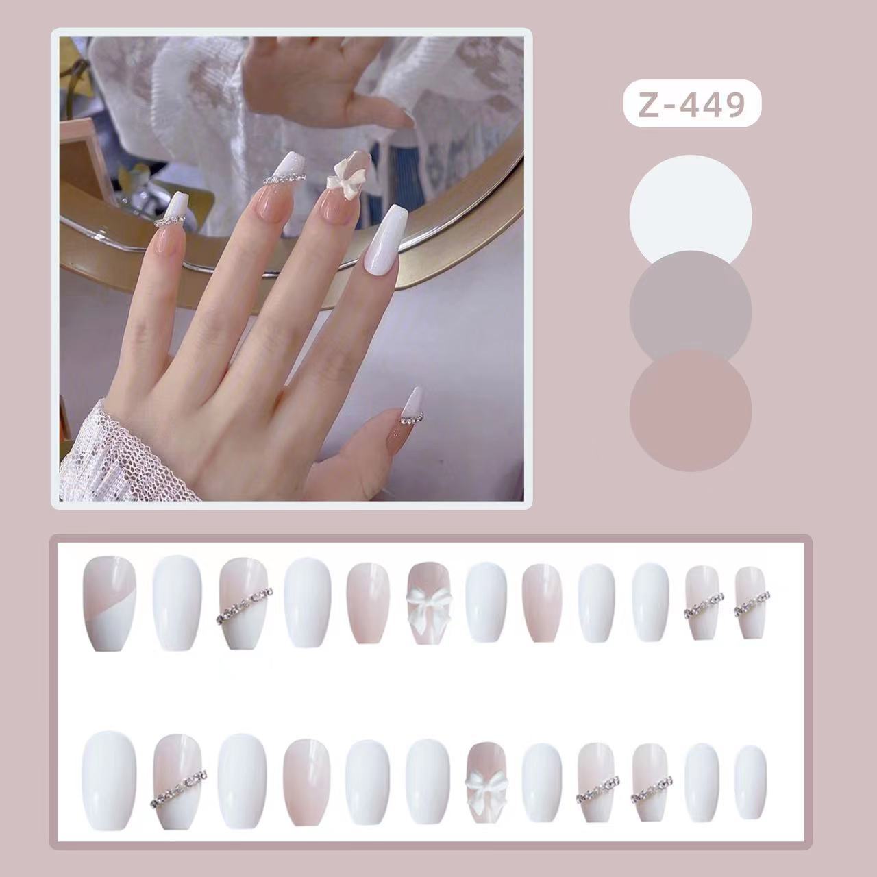 Sparkling Rhinestone Press-On Nail Set Acalora