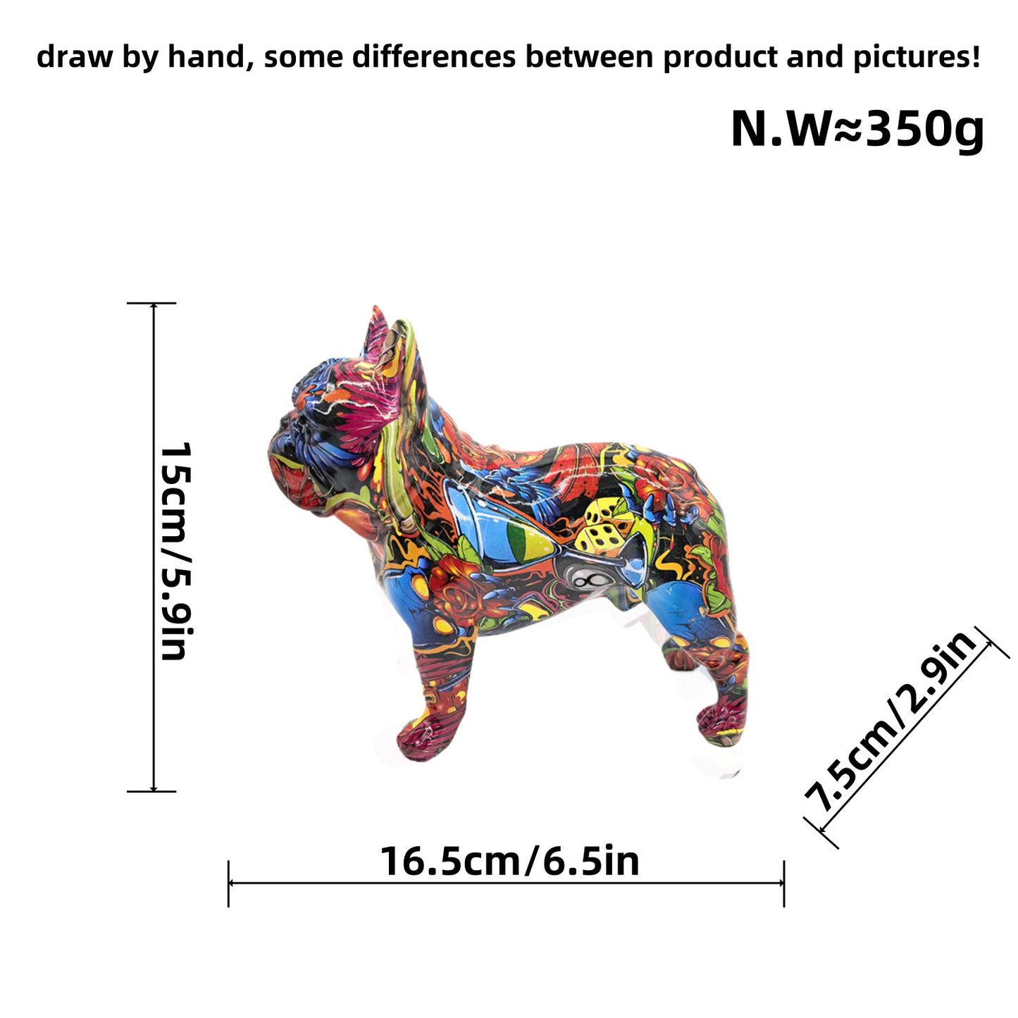 Decorative figure of a French Bulldog Acalora