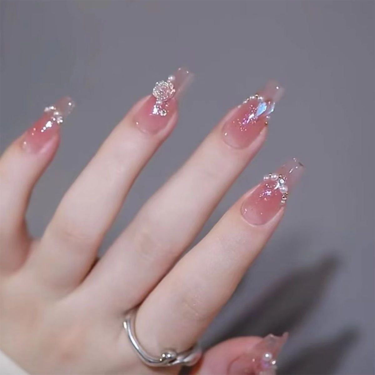 Decorative Transparent Press-On Nail Tips Acalora
