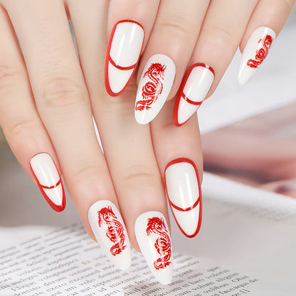 Artistic nails with dragon motif Acalora