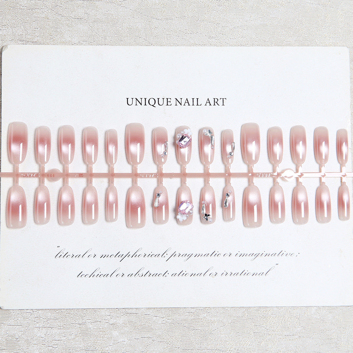 Nail art set with glamorous 3D applications and elegant floral decorations Acalora