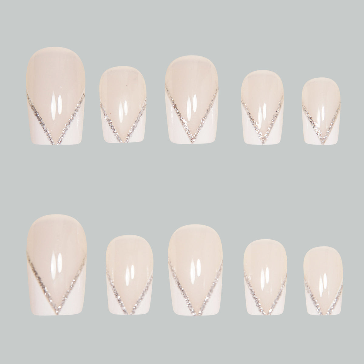 Elegant Press-On Nail Art Tips with Rhinestone Accents Acalora