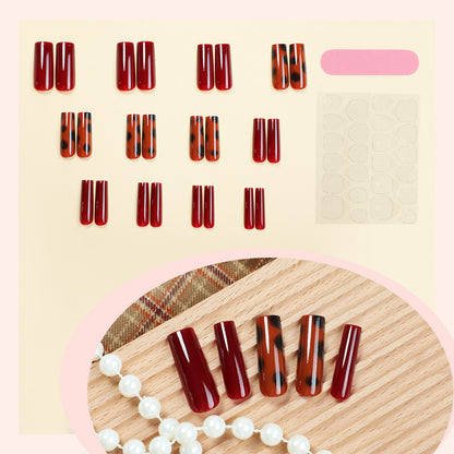 Artistic Press-On Nail Set with Unique Patterns Acalora
