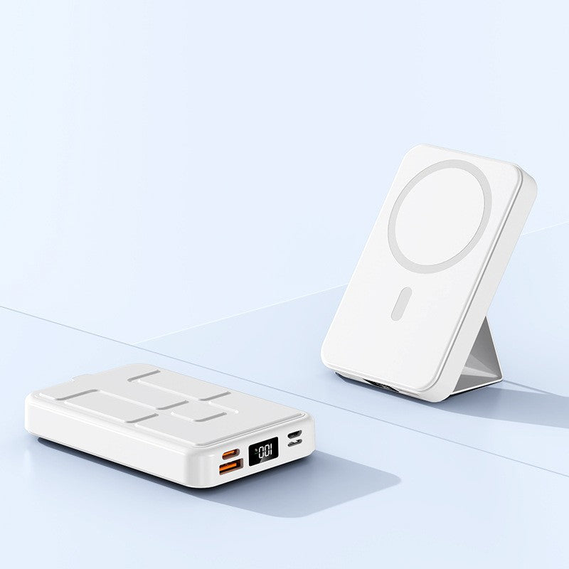 Portable power bank with integrated stand and LCD display Bowlift