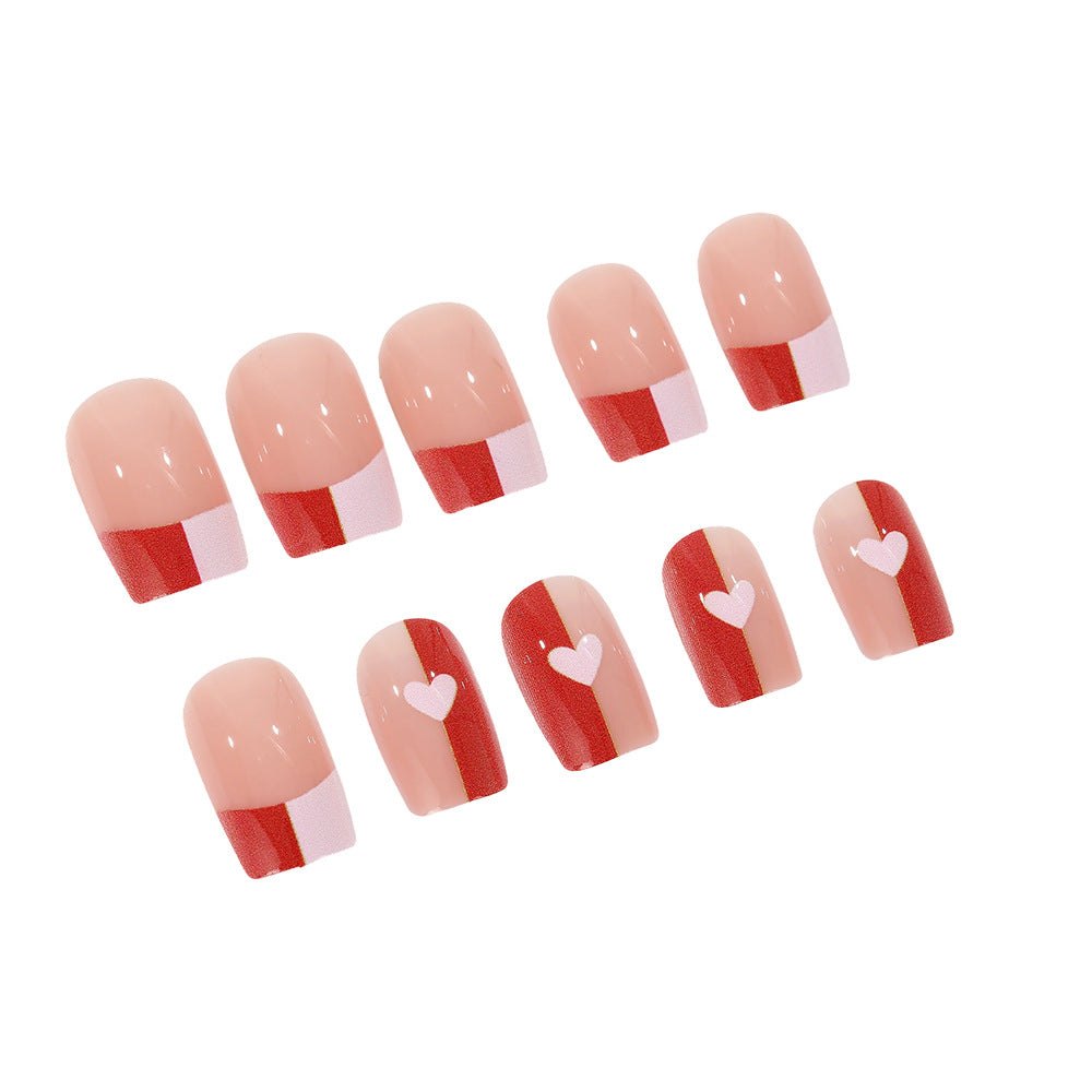 Artificial nails with romantic heart patterns Acalora