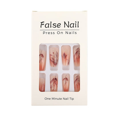 Artificial nails with elegant leaf pattern Acalora