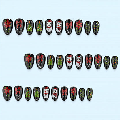 Artificial nail set with festive Christmas design Acalora
