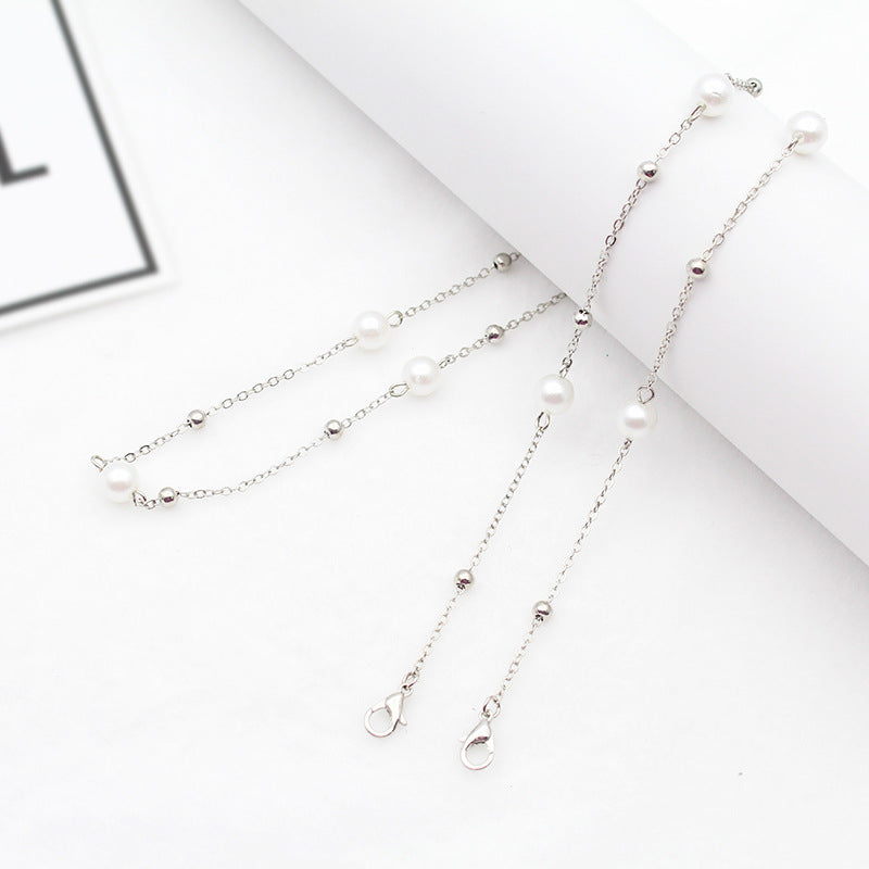 Elegant Pearl-Linked Eyewear Chain Acalora