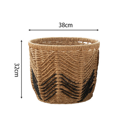 Modern storage basket with geometric design