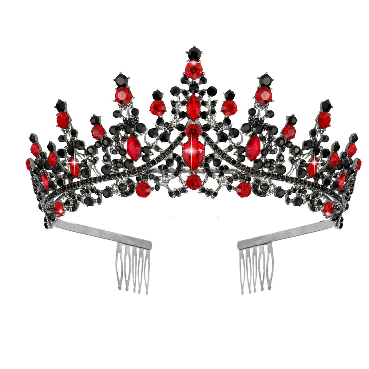 Ladies Opulent Tiara with Black Crystal Detailing Bowlift