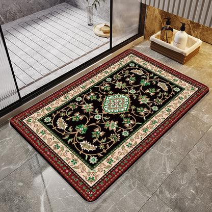 Vintage Floral Design Bath Mat Acalora