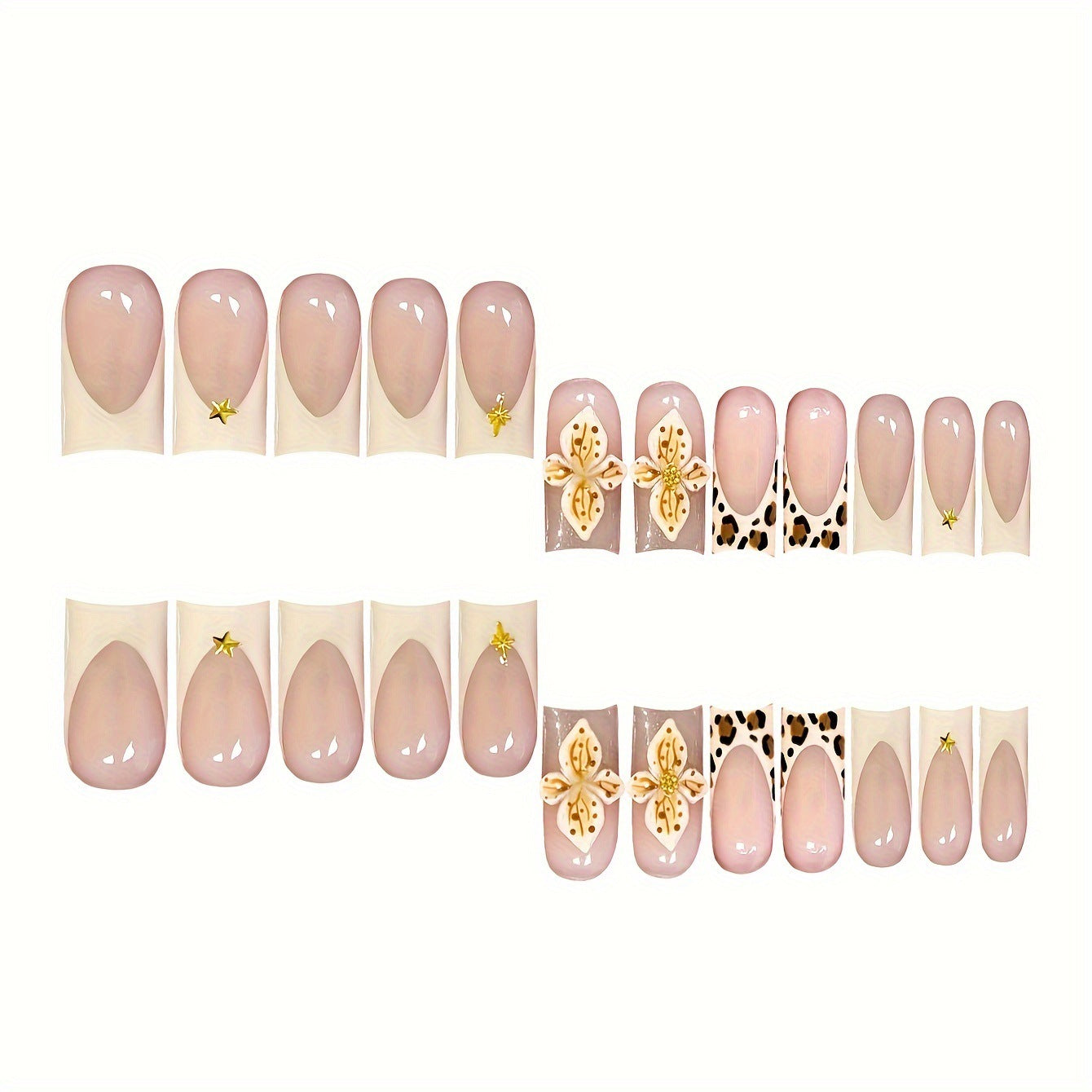 Decorative 3D Floral Press-On Nail Art Acalora