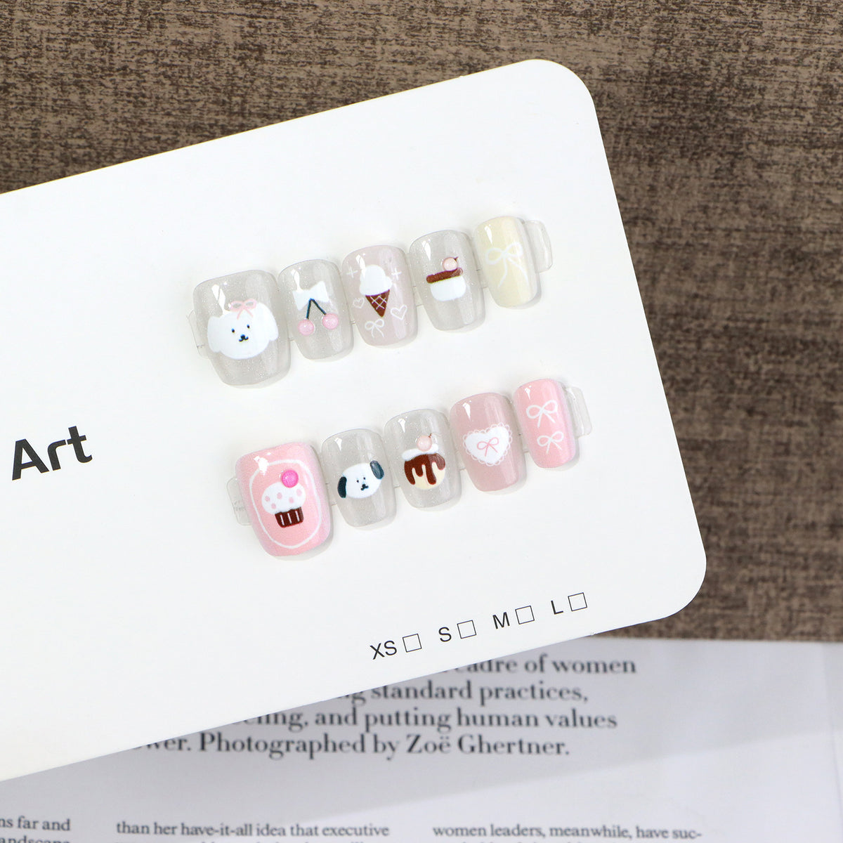 Whimsical Dessert-Themed Press-On Nail Art Set Acalora