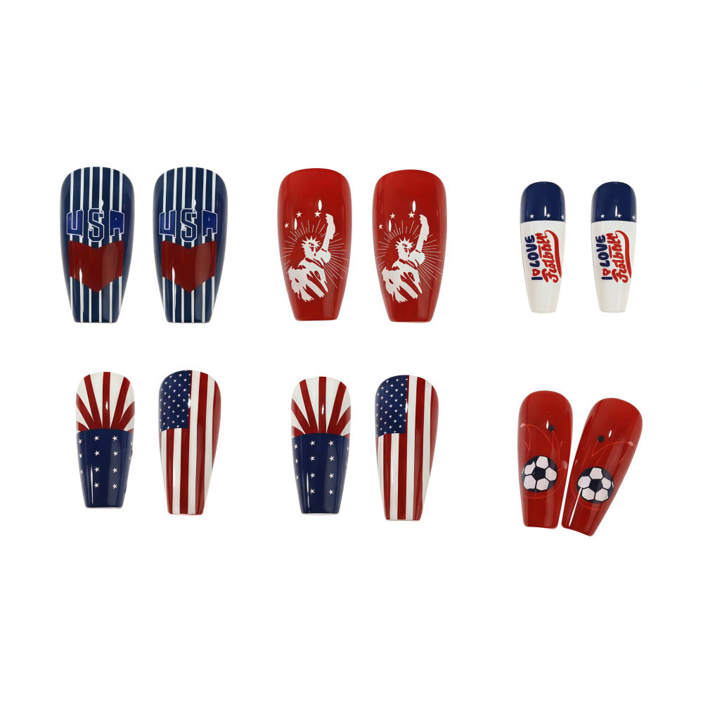 Artificial nails with patriotic design Acalora