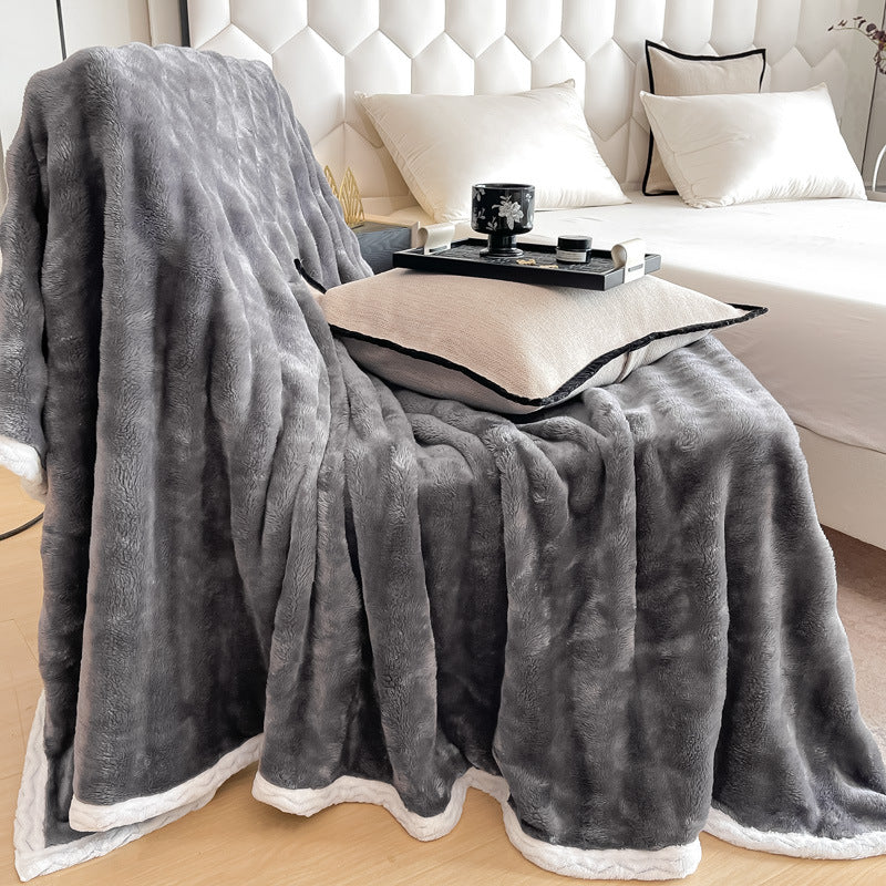 Plush Faux Fur Throw Blanket