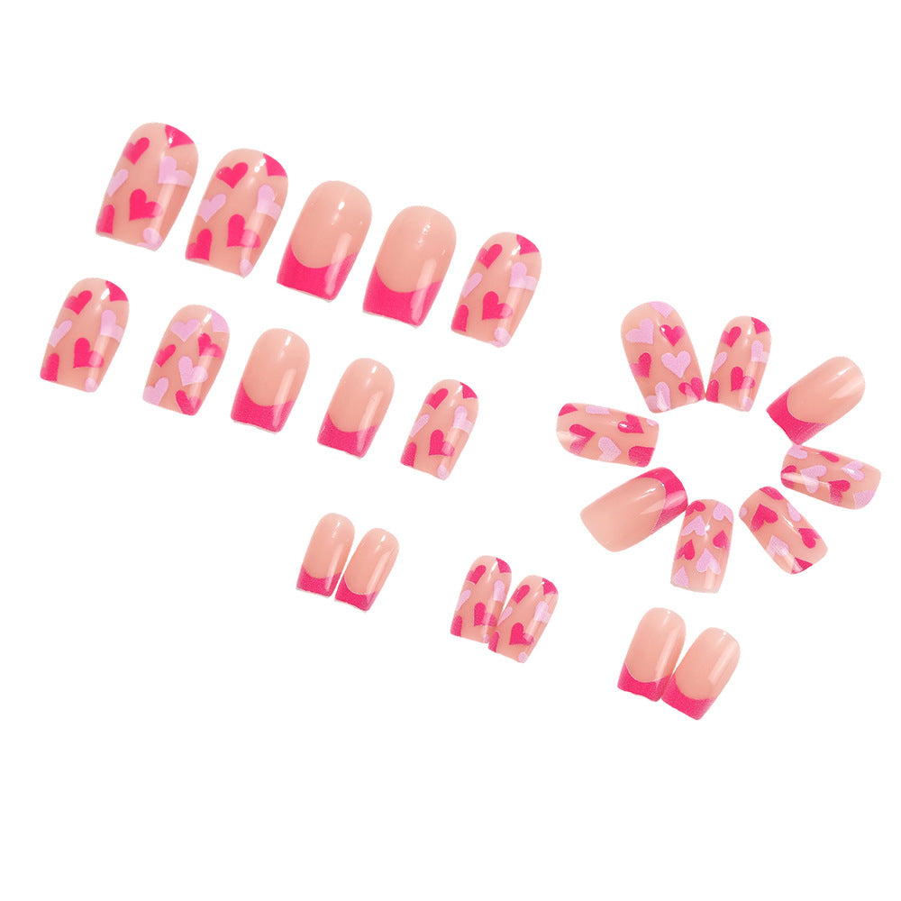 Artificial nails with romantic heart designs Acalora