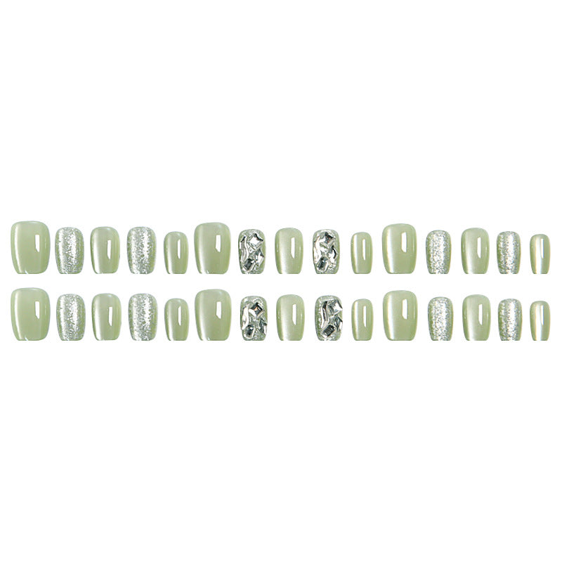 Acrylic nail set with elegant glitter design and creative effects Acalora