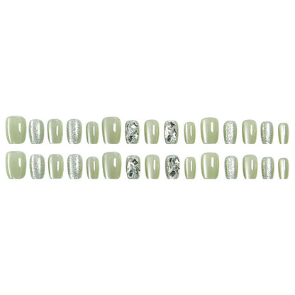Acrylic nail set with elegant glitter design and creative effects Acalora