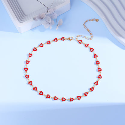Colorful Heart Charm Anklet Acalora
