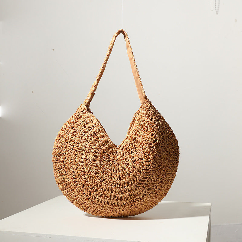 Women's Handmade Round Raffia Bag Karnz