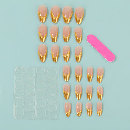 Artificial nails with elegant gold accent Acalora
