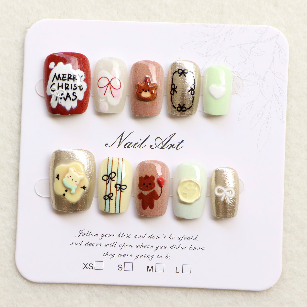 Festive Themed Press-On Nail Art Set Acalora